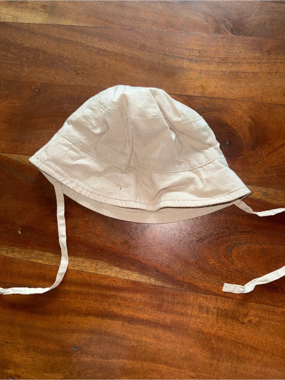 H&M Kids Light Beige Cotton Bucket Hat with Chin Ties